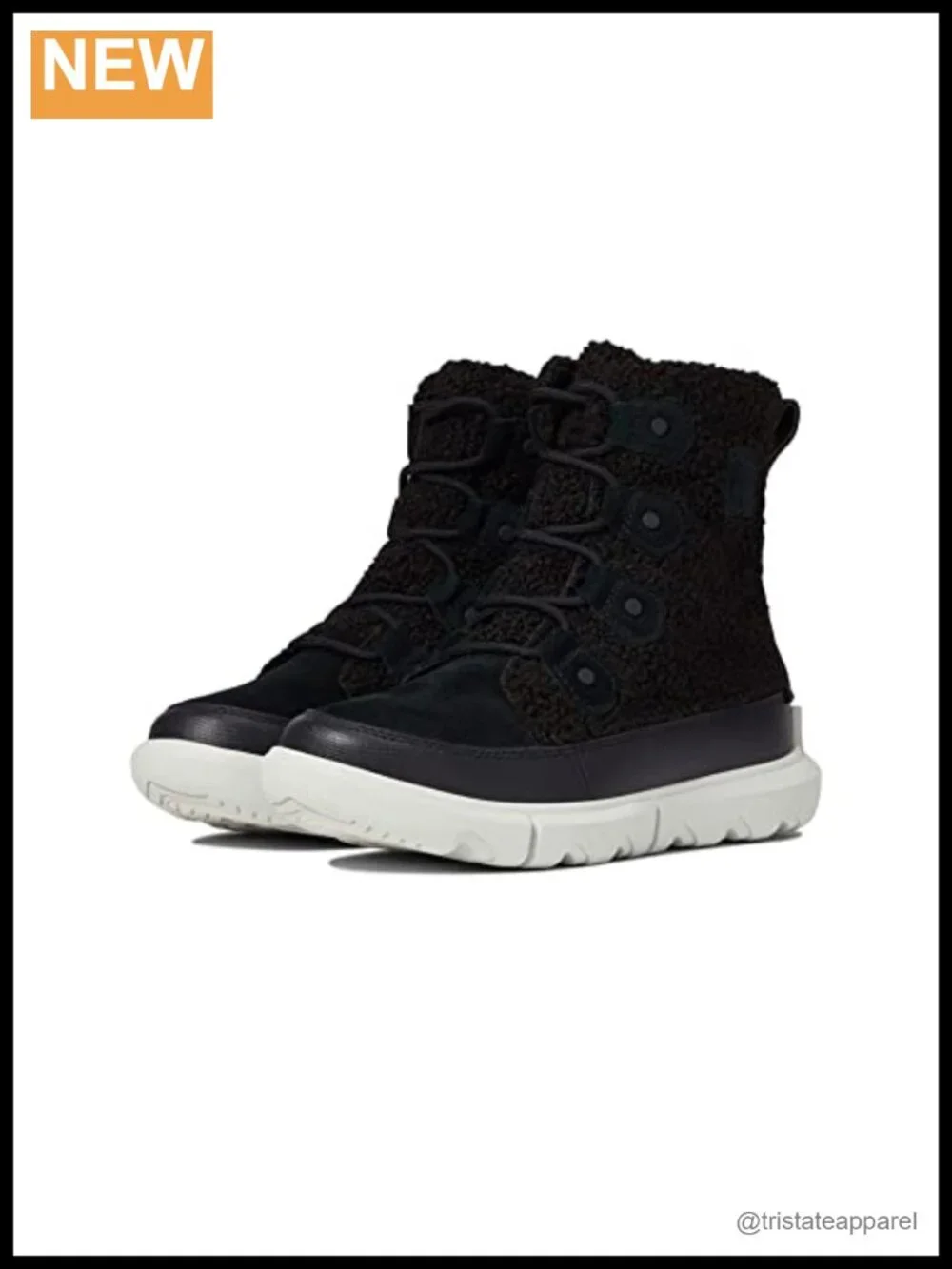 Waterproof Faux Shearling Lace-Up Winter Snow Boots with Insulation